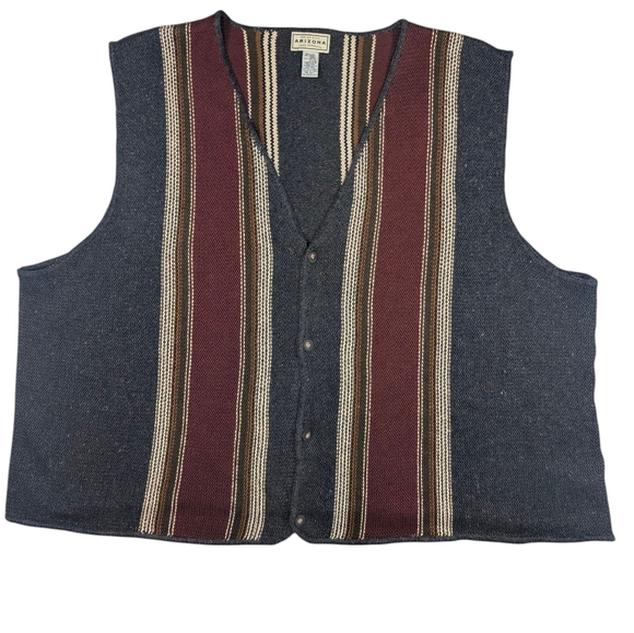 Vintage 90s Arizona Jeans Co earthy ramie/cotton boxy oversized sweater vest. 5X - Picture 8 of 15
